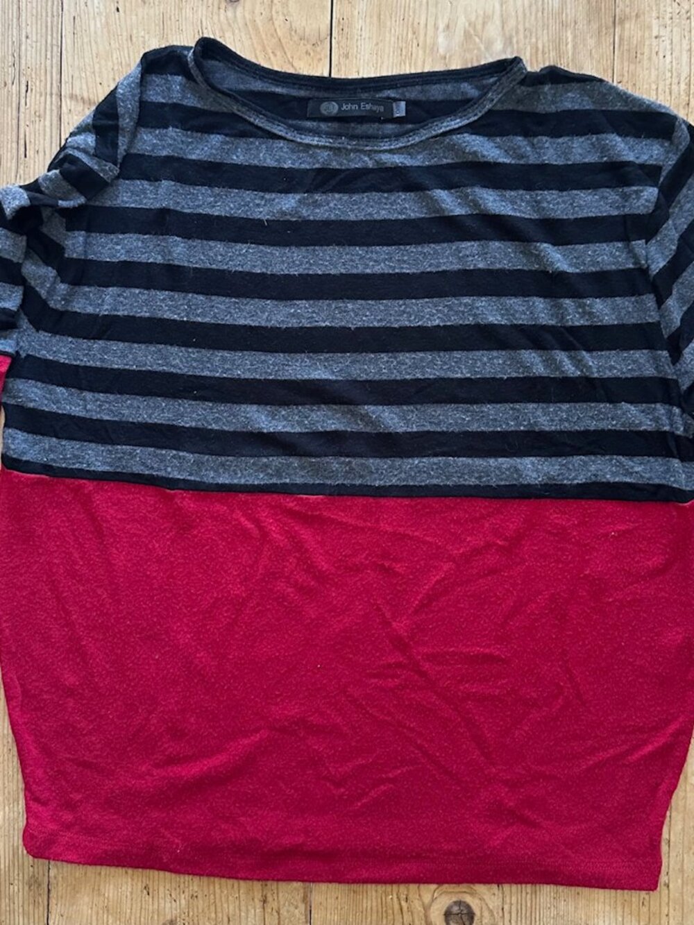 JET John Eshaya Stripe/Color Block Long Sleeve Crew Sweater Size O/S